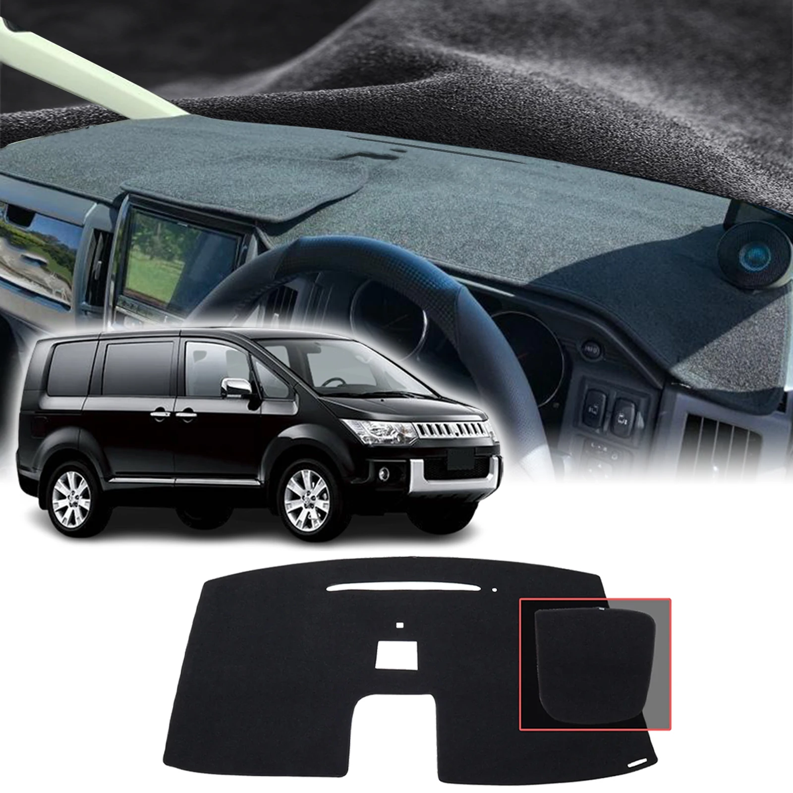 

fit for Mitsubishi Delica D:5 D5 2007-2018 Car Dashmat DashMat Sunshade Dashboard Cover Pad Protective Carpet Accessories