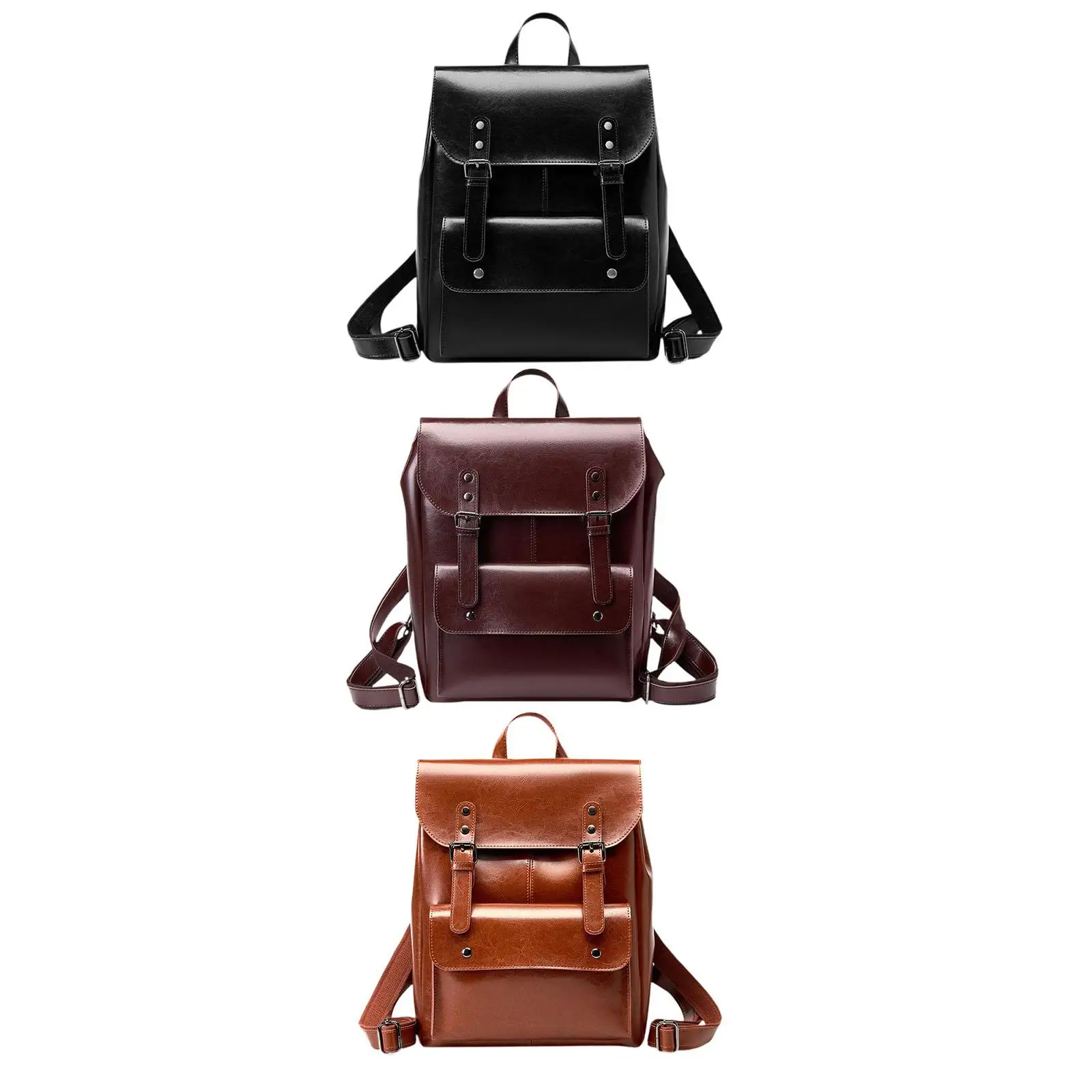 PU Leather Backpack Bag Retro Design Casual Travel Waterproof Fashion Portable Daypack for Teenagers Travel Backpack Schoolbag