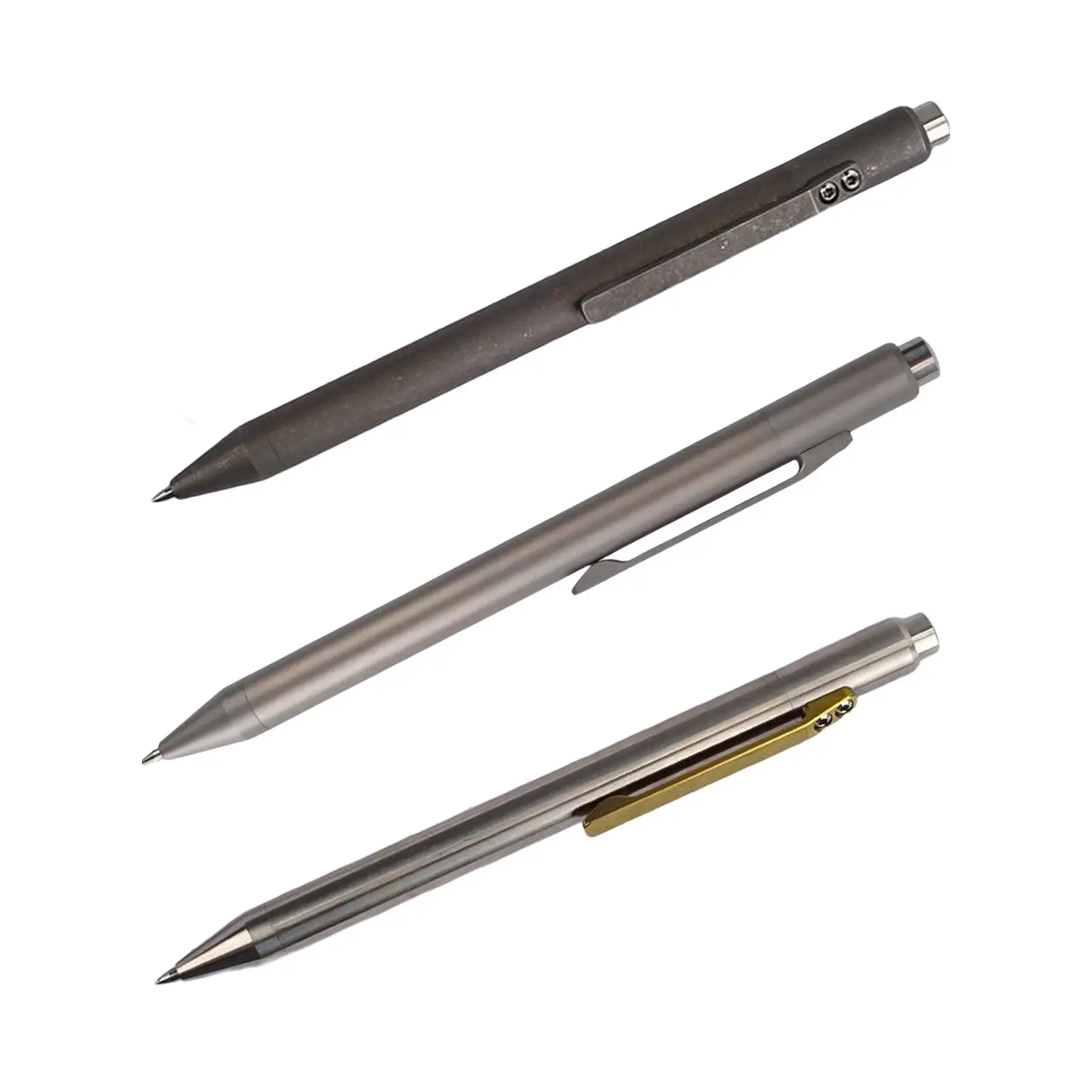 Retractable Ballpoint Pen Titanium Alloy Bolt Action Pen for Office Everyday Use