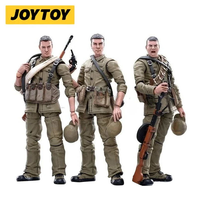 1/18 JOYTOY 3.75inches Action Figure(3PCS/SET) Chinese People's Volunteer Army Spring Uniform Model Toy 【In Stock】