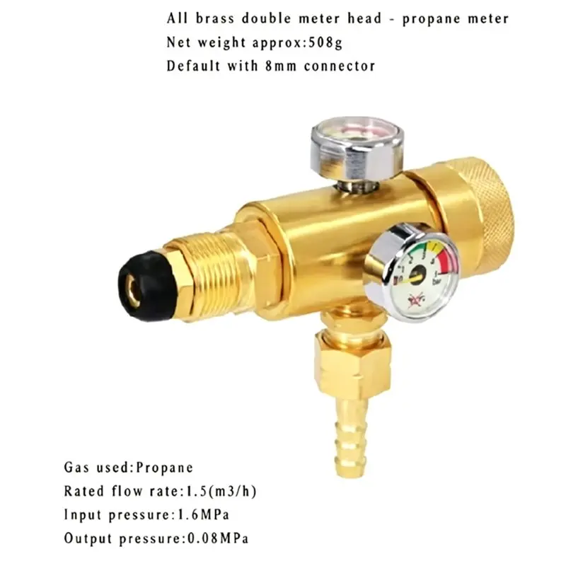 【Big deal】Propane Acetylene Meter Brass Pressure Reducing Valve Oxygen Meter Pressure Reducer Energy-Saving Meter