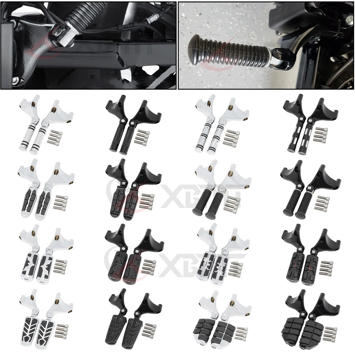 

Motorcycle Rear Footrests Foot Pegs Pedal Mount For Harley Sportster XL1200 Iron XL883 Forty-Eight Seventy-Two 2004-2013