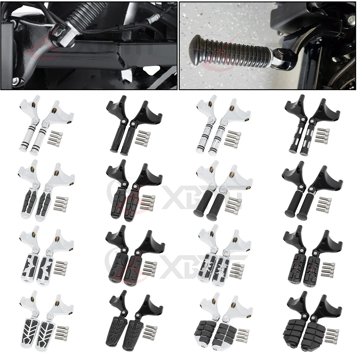 Motorcycle Rear Footrests Foot Pegs Pedal Mount For Harley Sportster XL1200 Iron XL883 Forty-Eight Seventy-Two 2004-2013