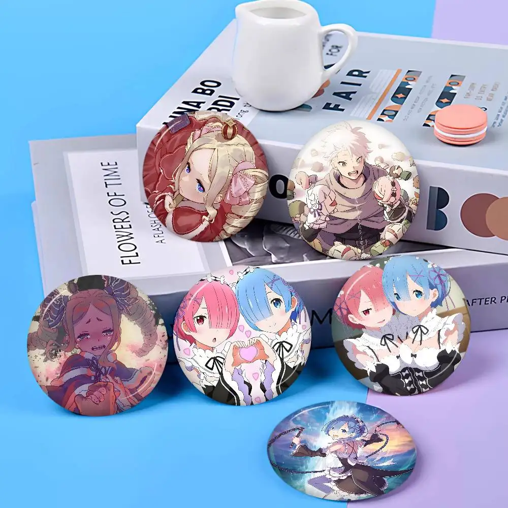 R-Re Z-Zero A-Anime Anime Button Pin Handmade Brooch for Clothes Cartoon Badge Backpack Decoration Jewelry Accessories