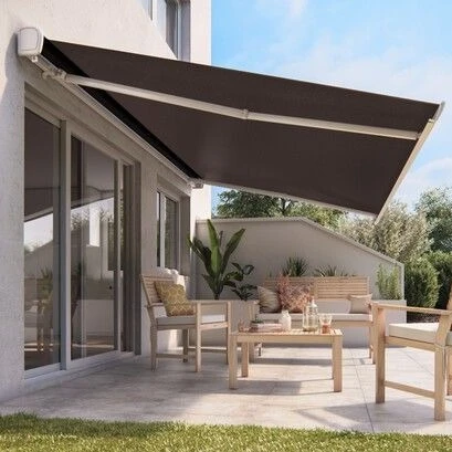 

High-strength Rainproof Hurricane Resistant Awning with Aluminum Frame Modern Design Eco-friendly Adjustable Awning for Outdoor