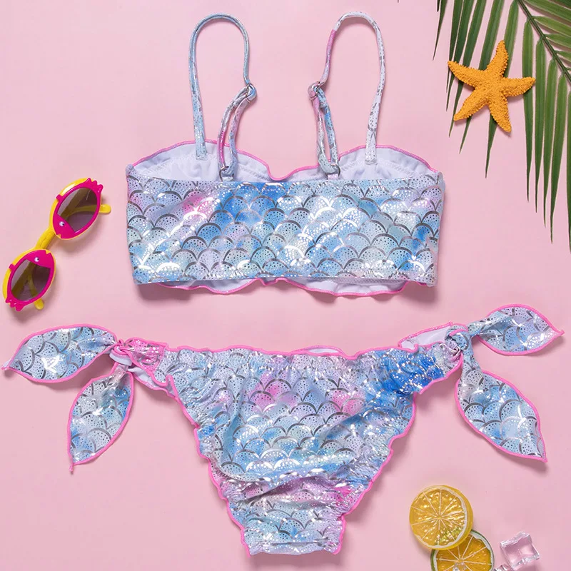 8-15 years Girl  Swimsuit Girl two Pieces Swimwear Printed Swimming Suit Monokini Beach Bathing Suit