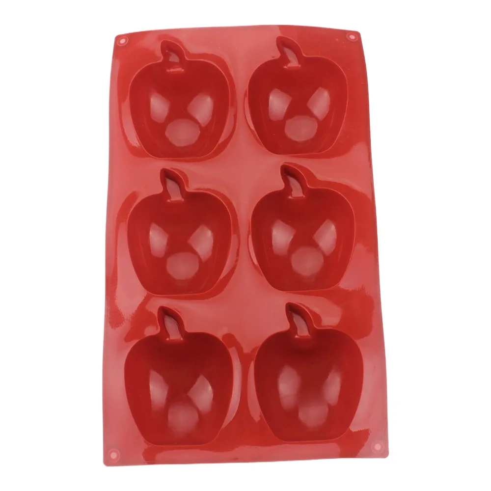 

Hot Selling 6 Hole Apple Shape Silicone Cake Mold Candy Cheese Chocolate Biscuit Mold Pudding Jelly Mould DIY Home Baking Tools