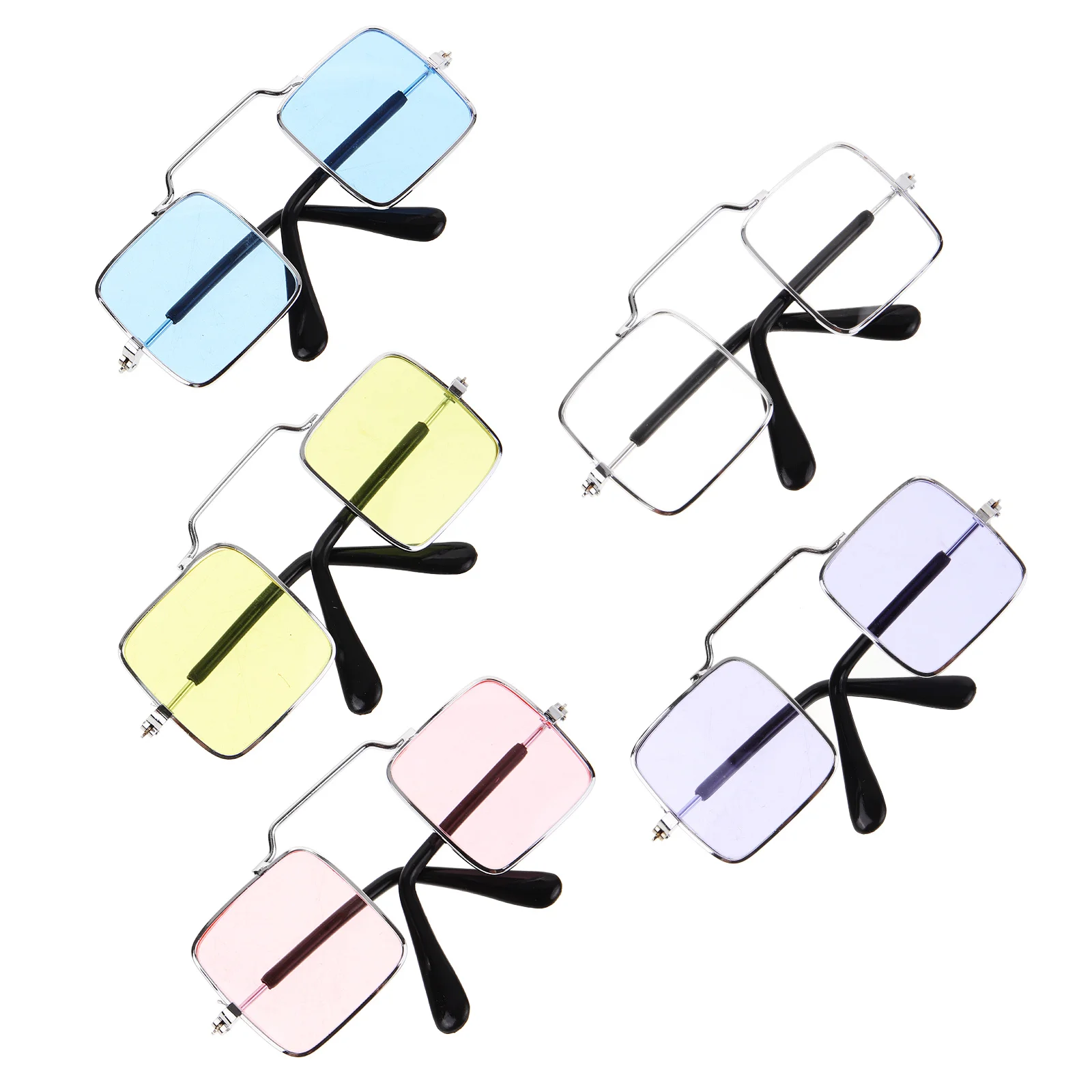 

5Pcs Fun Personalized Glasses for Pets Creative Spoof Accessories Suitable Cat Dog Resin Metal Plastic Material Novelty Prop