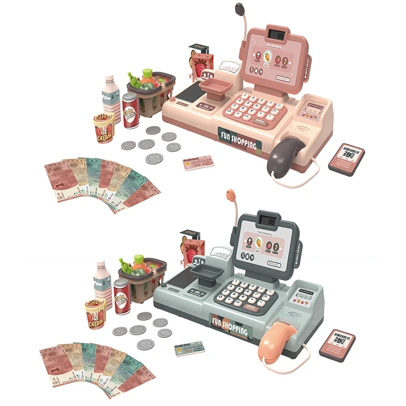 

25Pcs Pretend Play Mini Simulation Electronic Supermarket Cash Register Kits Toys Multifunctional Kids Role Play Set