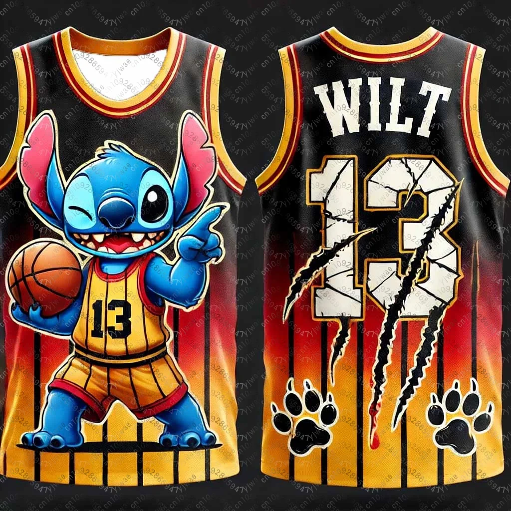 CHATGPT تصميم الأولاد الرجال ثلاثية الأبعاد المطبوعة الكرتون غرزة Wilt 13 تدريب المرأة الرياضة سترة دون أكمام كرة السلة تانك القمم