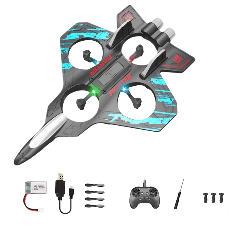 طائرة كوادكوبتر تعمل بالتحكم عن بعد 2.4G طائرة تحكم عن بعد ستة رغوة EPP مع LED