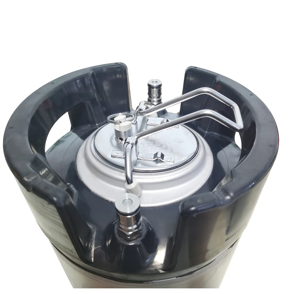 1.75 Gal Beer Keg Rubber Handle Barrel Stainless Steel Homebrew Growler Leak Proof Top Lid Beer Bucket  Ball Lock Type