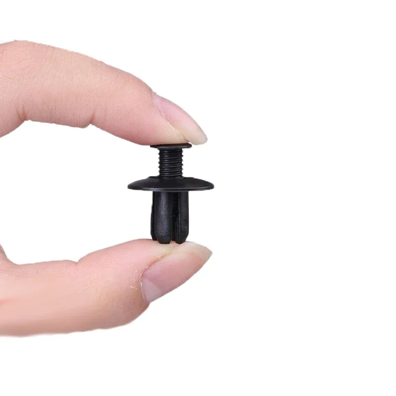 100pcs 8mm Plastic Rivets Fasteners Screw Car Bumper Fender Black Rivet Car Fastener Clips for Toyota Focus Kia Nissan Yamaha