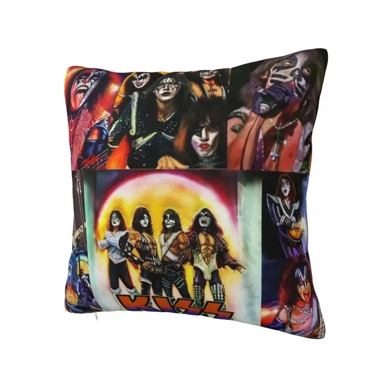 Custom KISSs Rock & Roll All Nite Party Pillow Sofa Heavy Metal Band Luxury Cushion Cover Velvet Pillowcase