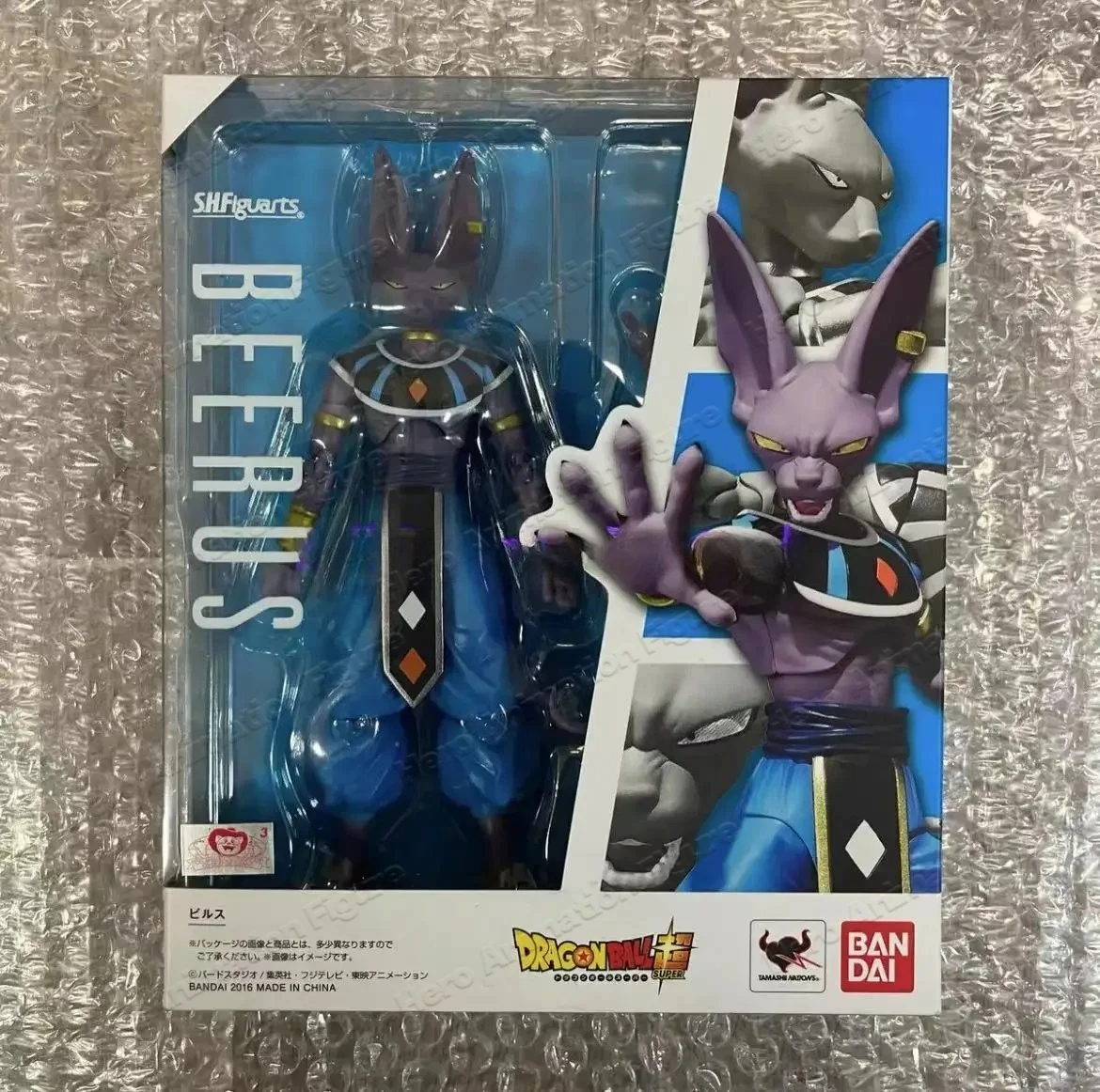 Figuras de acción originales Bandai SH Figuarts SHF Beerus Dragon Ball Super Anime, modelo de juguete, en stock
