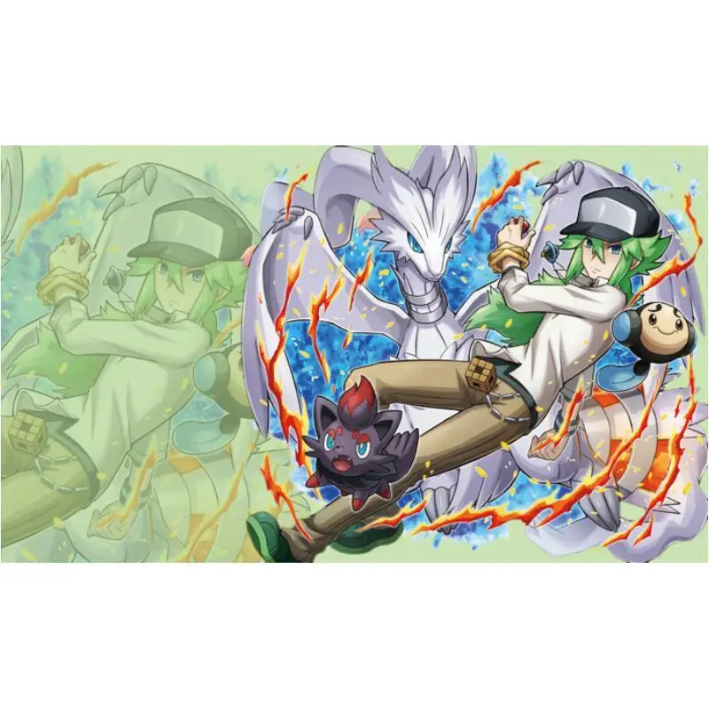 Pokemon PTCG Trainer Single Player Anti-slip Game Battle Card Pad Flannery Dedicated Game Battle Card Mat Anime Gift Toy