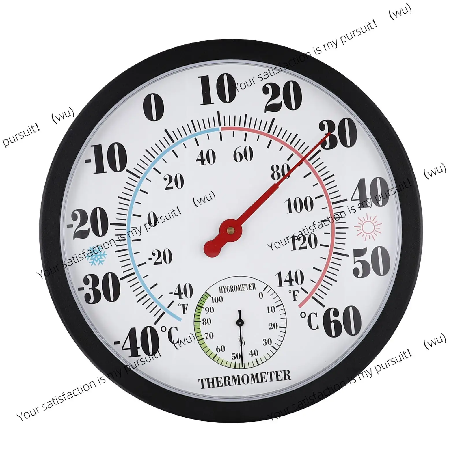 25cm Indoor Outdoor Thermometer Wall Hanging Large Thermometer Home Office Outdoor Garden Temperature Measurement Tools
