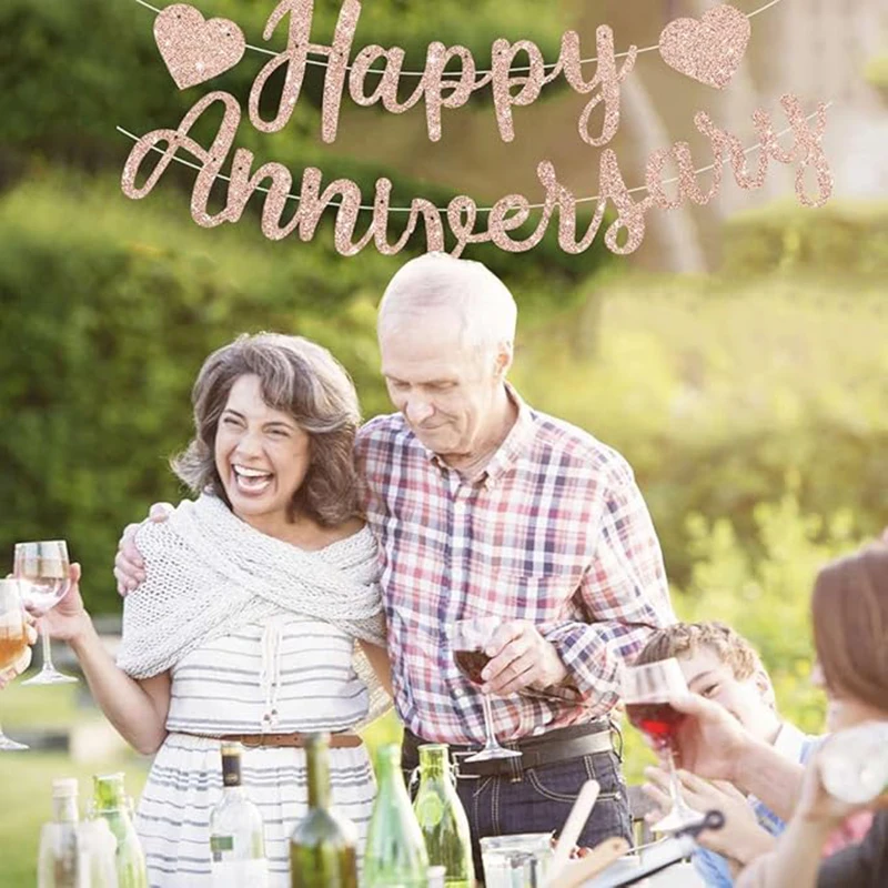 �Happy Anniversary“-Banner, Jubiläums-Party-Dekorationen, wir machen immer noch eine Party-Dekoration zum Hochzeitstag – Detail 2