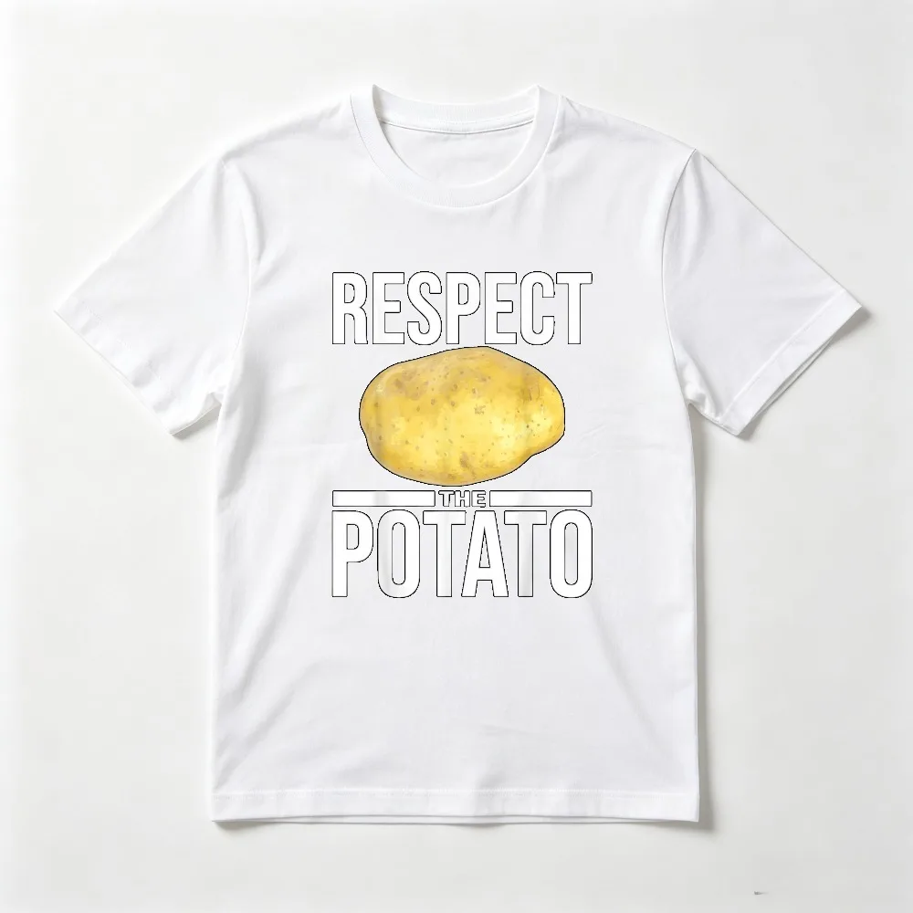 Funny Respect The Potato Cute Vegetable Lovers T-Shirt Casual Fashion Loose Harajuku Hip Hop Punk Man Women Tshirt O-neck Tees