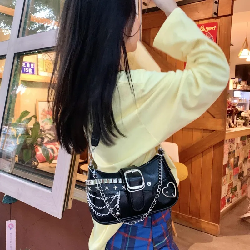 Niche Trend Spice Girl Bag Women's 2024 New Casual Handbag Retro Shoulder Underarm Bag