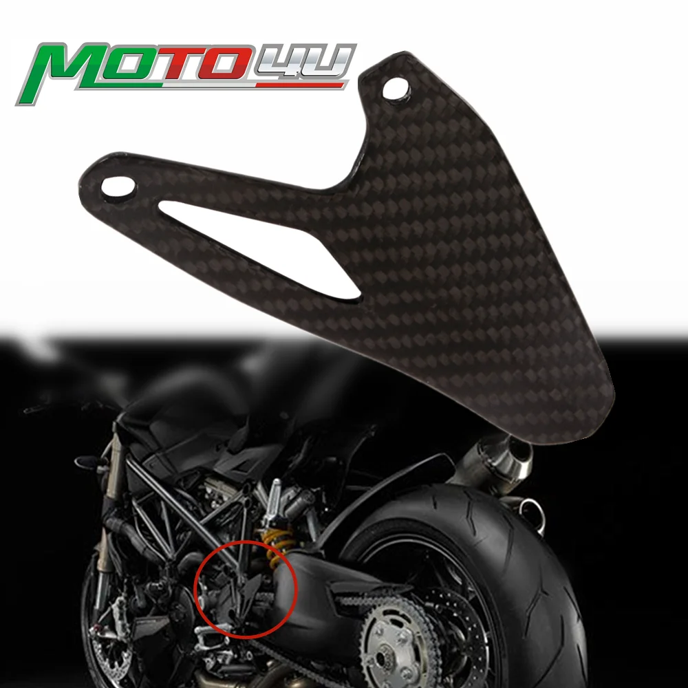 For Ducati Streetfighter S Streetfighter 848 2012-2015 1PC Carbon Fiber Left Heel Guard Plate Rearset Foot Peg Mount 100% Carbon