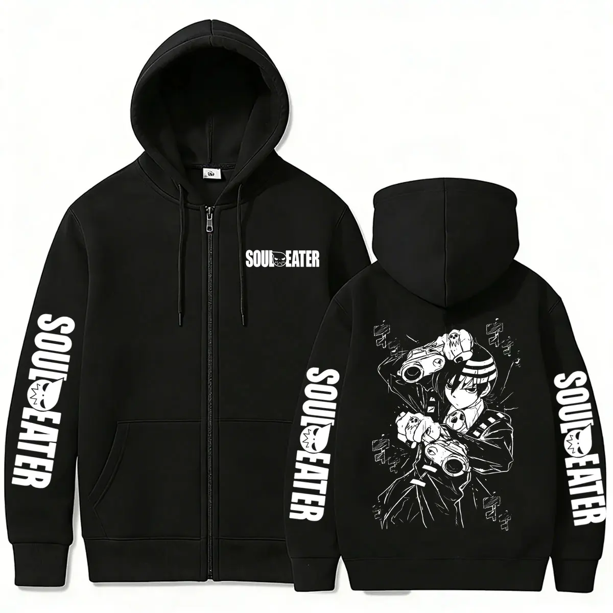 

Anime Soul Eater Death The Kid Print Zipper Hoodie Men Women Clothing Manga Fashion Oversized Zip Up Jacket Male Vntage Hoodies