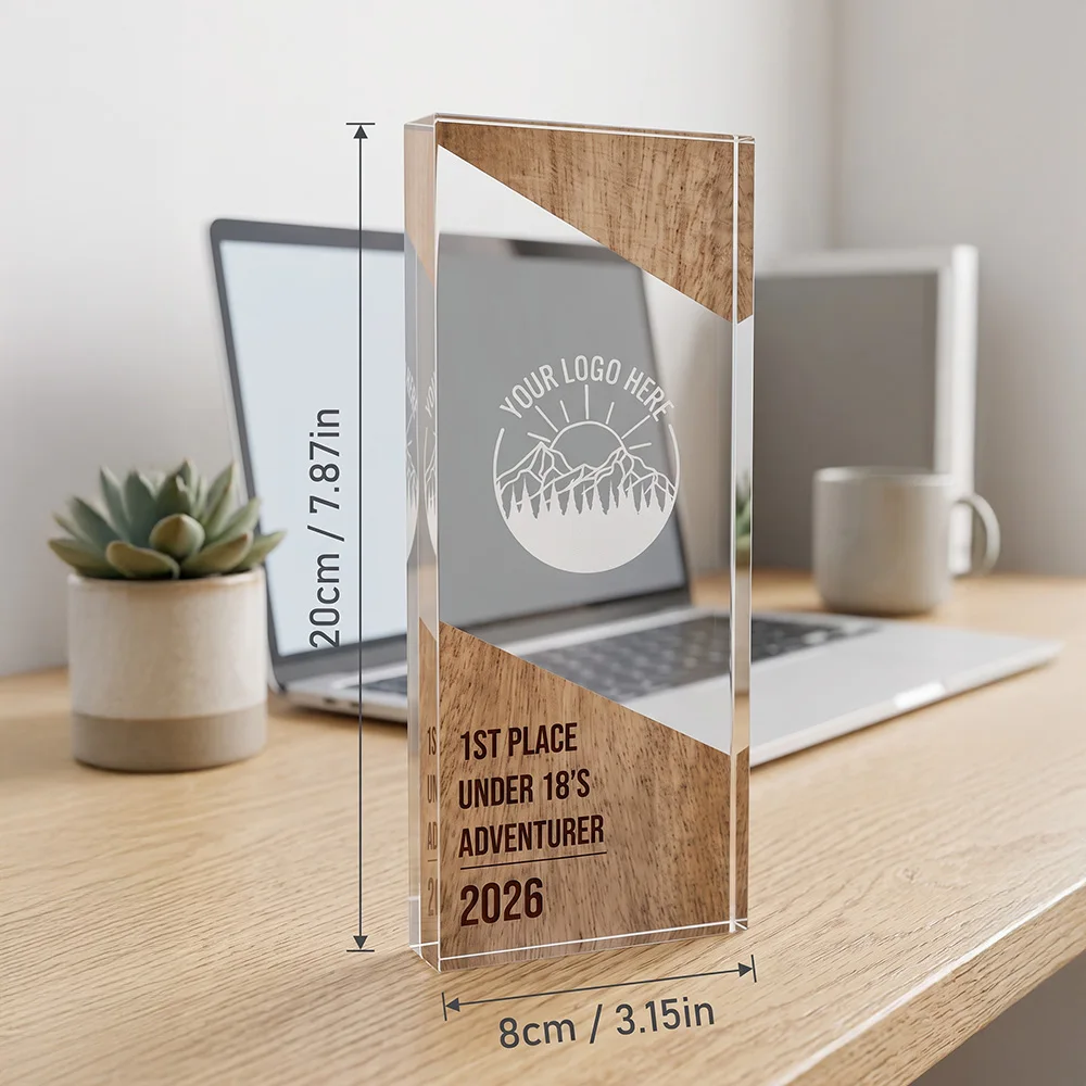 Customized, Bespoke, Custom Sports Trophy, Acrylic Wood ChampionshipAward, Custom Team Logo, Engraved Winner Name, Year Category