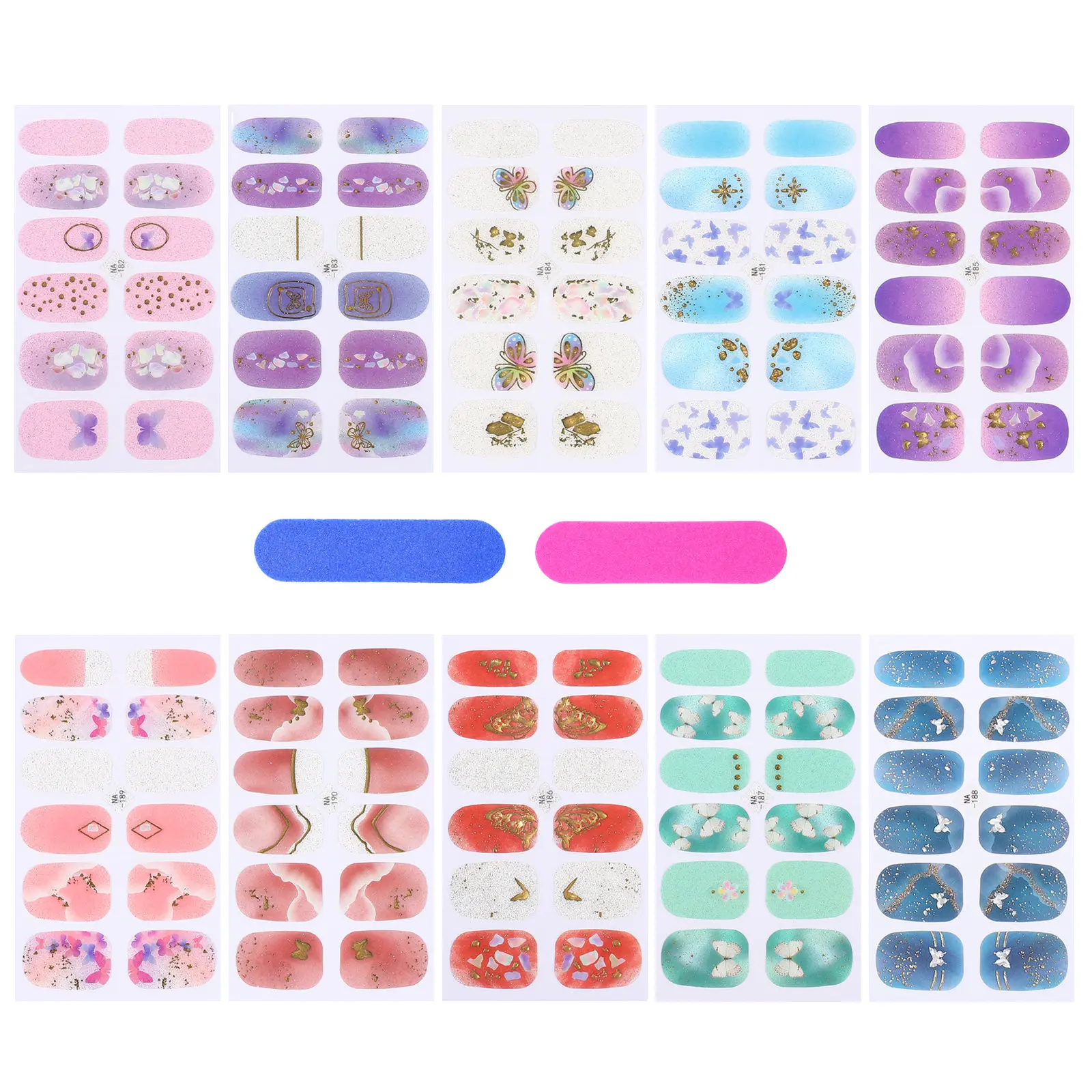 

1 Set Exquisite Nail Stickers Diy Manicure Decor For Women Self-Adhesive Film Nail Art Fingernail Wrap Decal Stylish Manicure