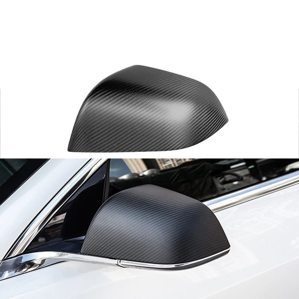 Matte Carbon Fiber Rearview Mirrors Covers Side Mirror Caps for Tesla Model 3 2017up