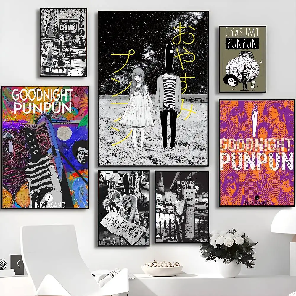 Anime G-Goodnight Punpun Movie Sticky Posters Retro Kraft Paper Sticker DIY Room Bar Cafe Aesthetic Art Wall Painting