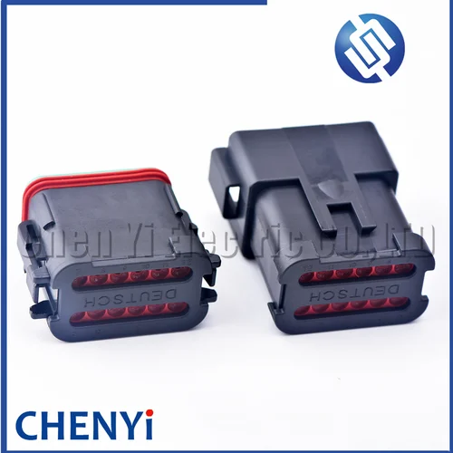 Imagen 2 del producto Conector serie DT negro de 12 pines enchufe impermeable DT06-12S DT04-12P DT06-12S-E005 DT04-12P-E005 con pines para Deutsch