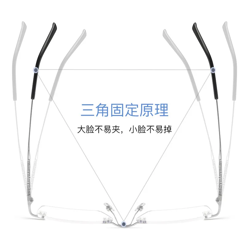 Rimless Glasses for Men New Ultra-light Business Glasses Square Eyewear Fashion Retro Pure Titanium Optical Frames Prescription