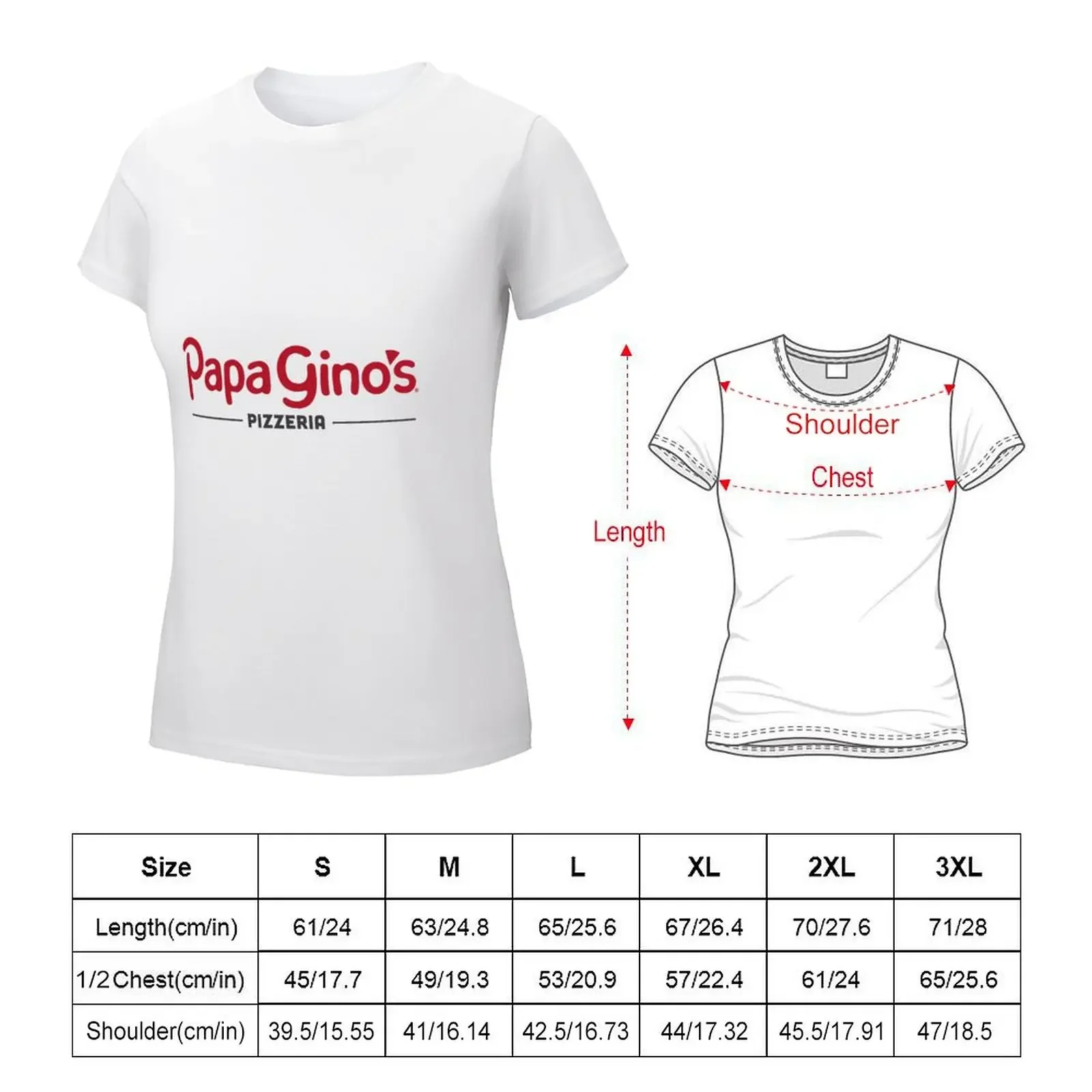 papa gino's restaurant logo T-shirt plus size tops cute clothes cropped t shirts for Women