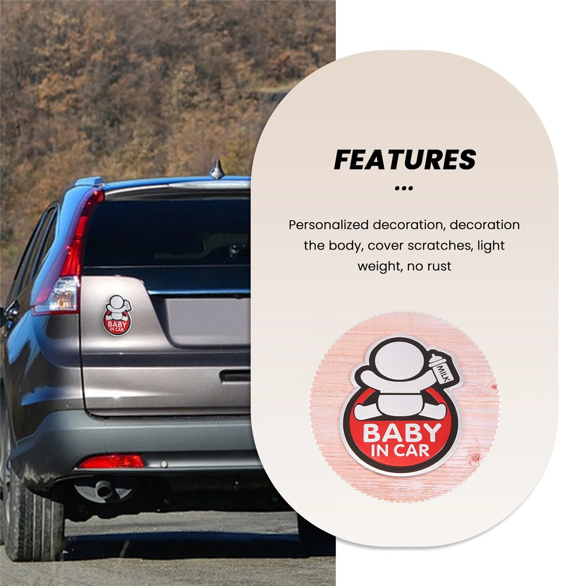 Baby in Car Sticker Baby on Board adesivo in alluminio per auto per Nissan X-TRAIL Qashqai Skoda Octavia Fabia Renault Clio B