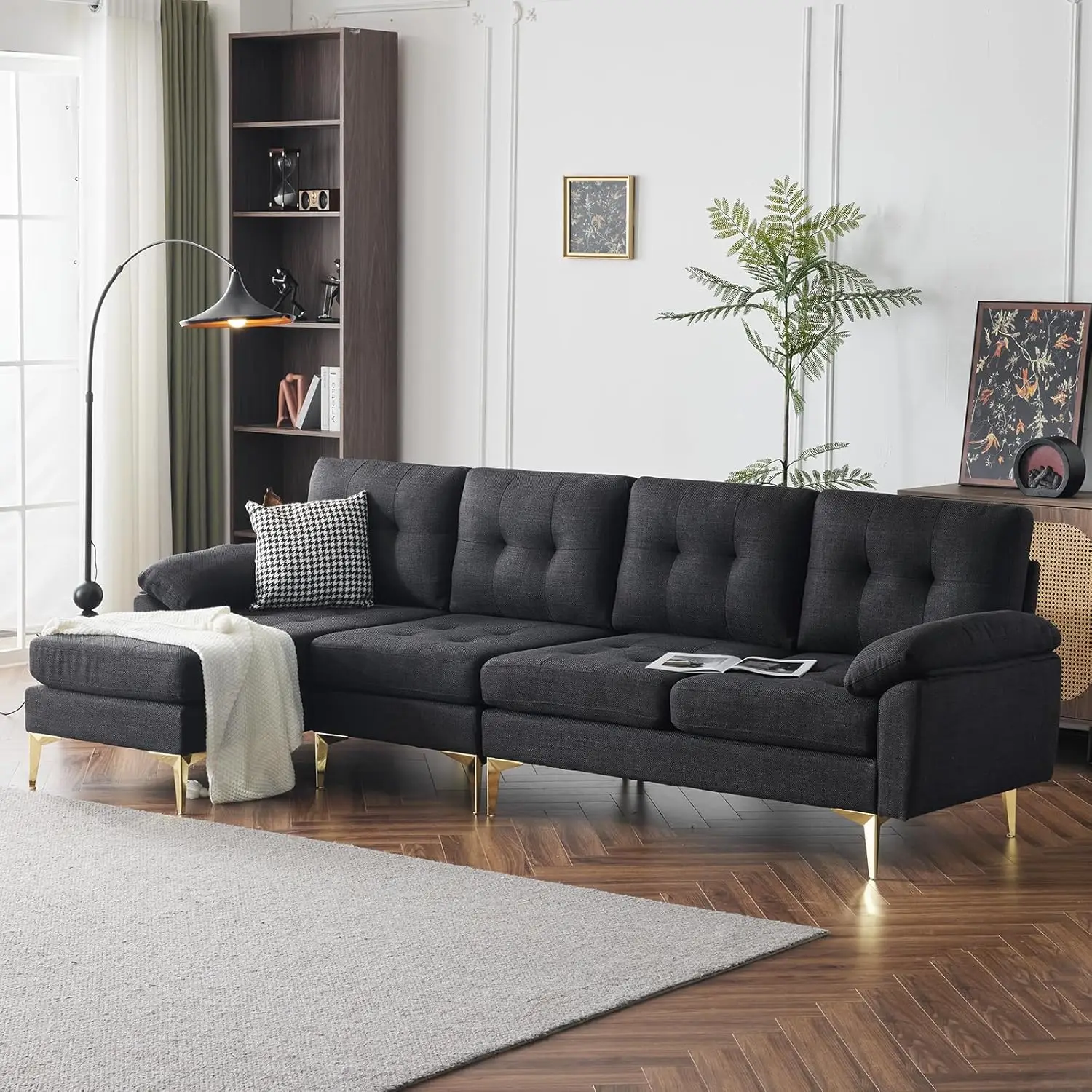 Sectional Couch Sofa for Living Room, L-Shape Furniture Comfortable Non Wrinkle Design Suitable for Modern Home Decor