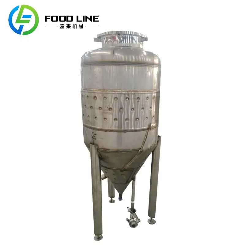 Double Walled Cooling Jacket Conical Beer Fermenter Stainless Steel Fermentation Tank 50l 75l 100l 200l 400l 500l 1000l