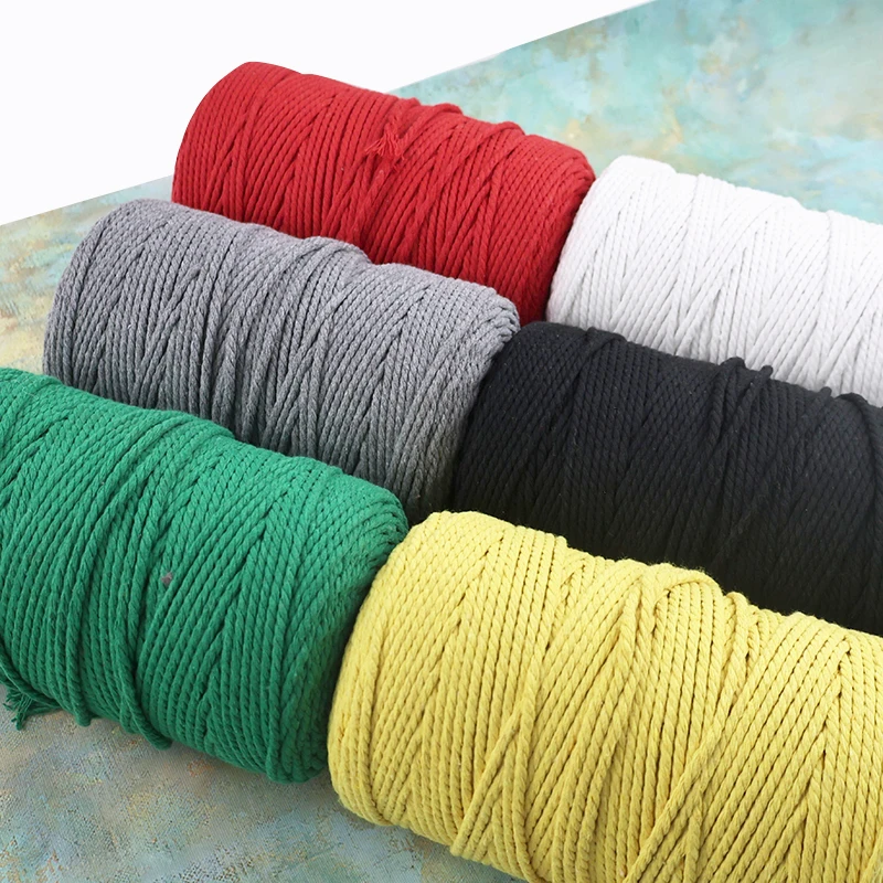 

1Roll=200Meters 3mm Cotton Rope Braided Twisted Cord Ropes For Handmade Decorative Macrame Cords DIY Gift Wrapping Accessories