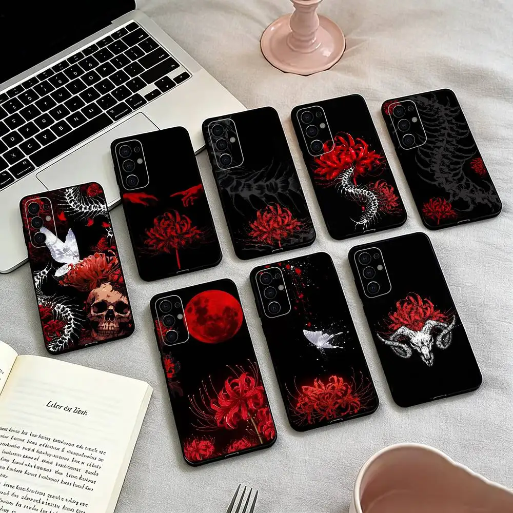

Ghoul R-Red Spider Lily Tokyo-o Phone Case For Samsung S25,S24,S21,S22,S23,S30,Ultra,S20,Plus,Fe,Lite,Note,10,Black Cover