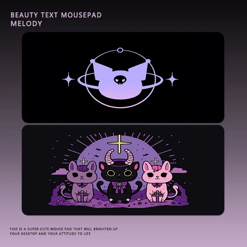 

Large Magic Purple Kitten Cartoon Mouse Pad Desk Pad for Girls Office Computer Customized Cat Anti-Slip Home