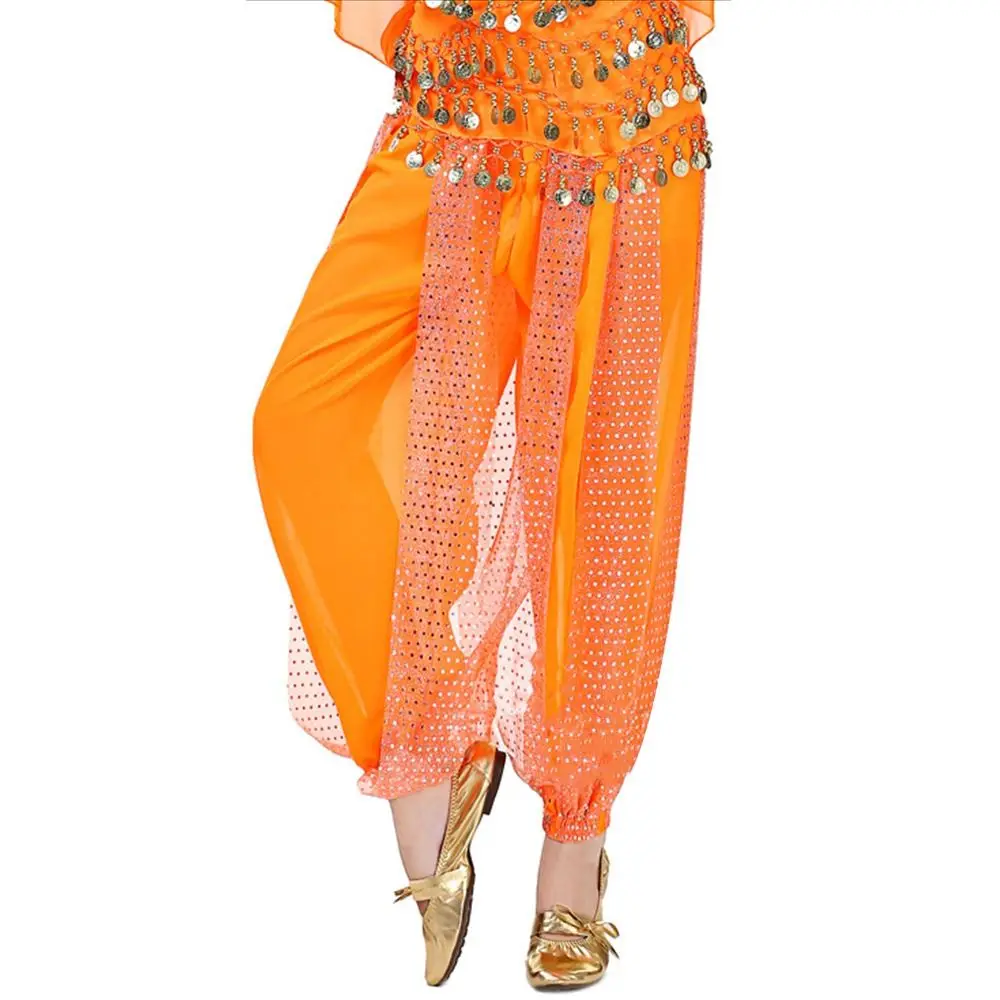 موضة الترتر الرقص الشرقي السراويل شرابة أداء ارتداء السراويل فضفاضة الرقص الشرقي اكسسوارات فضفاضة الترتر الرقص بنطلون النساء #5