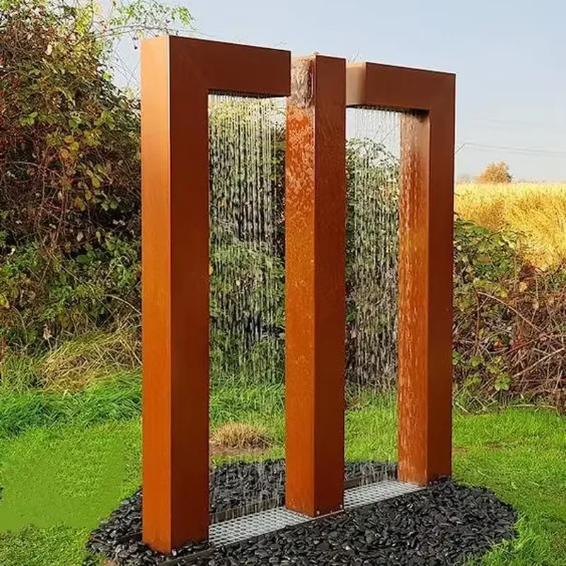 For Outdoor Modern Decorative Garden Corten Steel Water Fountains