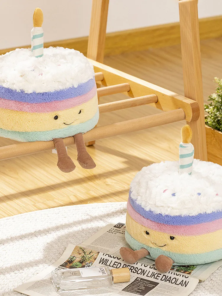 Rainbow Cake Series Plush Toy Doll Will Glow Pet Chew Toy Cute Internet Celebrity Amuse Cake Doll Series Creative birthday Gift