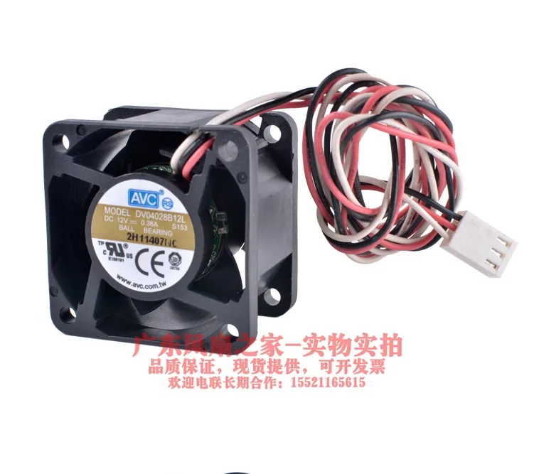 

AVC DV04028B12L DC 12 В 0,36 А 40x40x28 мм 3-проводной охлаждающий вентилятор