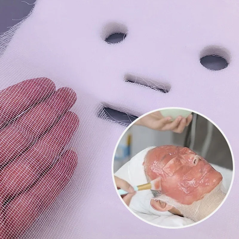 100 ピース/ロットフェイシャルガーゼケアマスク顔痩身除去アイポーチ使い捨てフェイシャルスキンケアマスク美容ツール通気性サロン