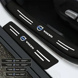 4Pcs Car Threshold Strip Carbon Fiber Anti-scratch Protective Stickers For Volvo XC90 XC70 XC60 V40 V50 V60 S50 S60 S70 S90