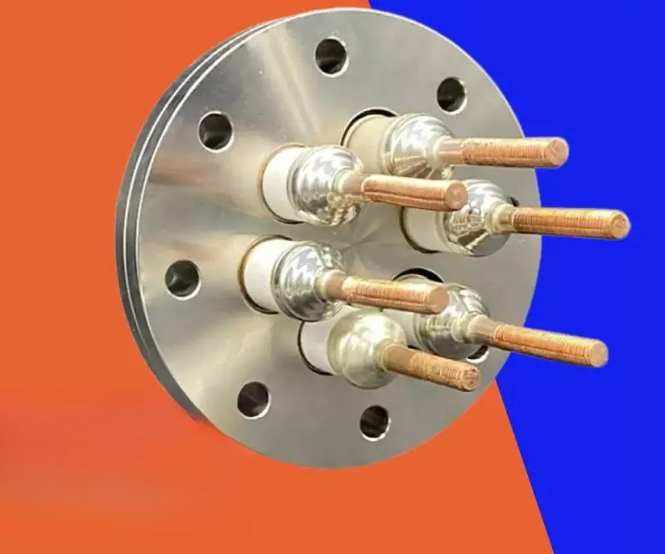 For CF Flange Electrode Terminal Post Ceramic Sealing Wire Feedthrough CF16 CF25 CF35 CF50