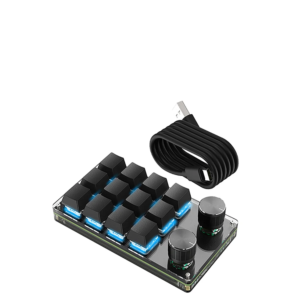 Clavier mécanique de jeu sans fil, 12 touches, 2 boutons, Bluetooth, avec raccourci, Programmable, personnalisé, 3-9 touches