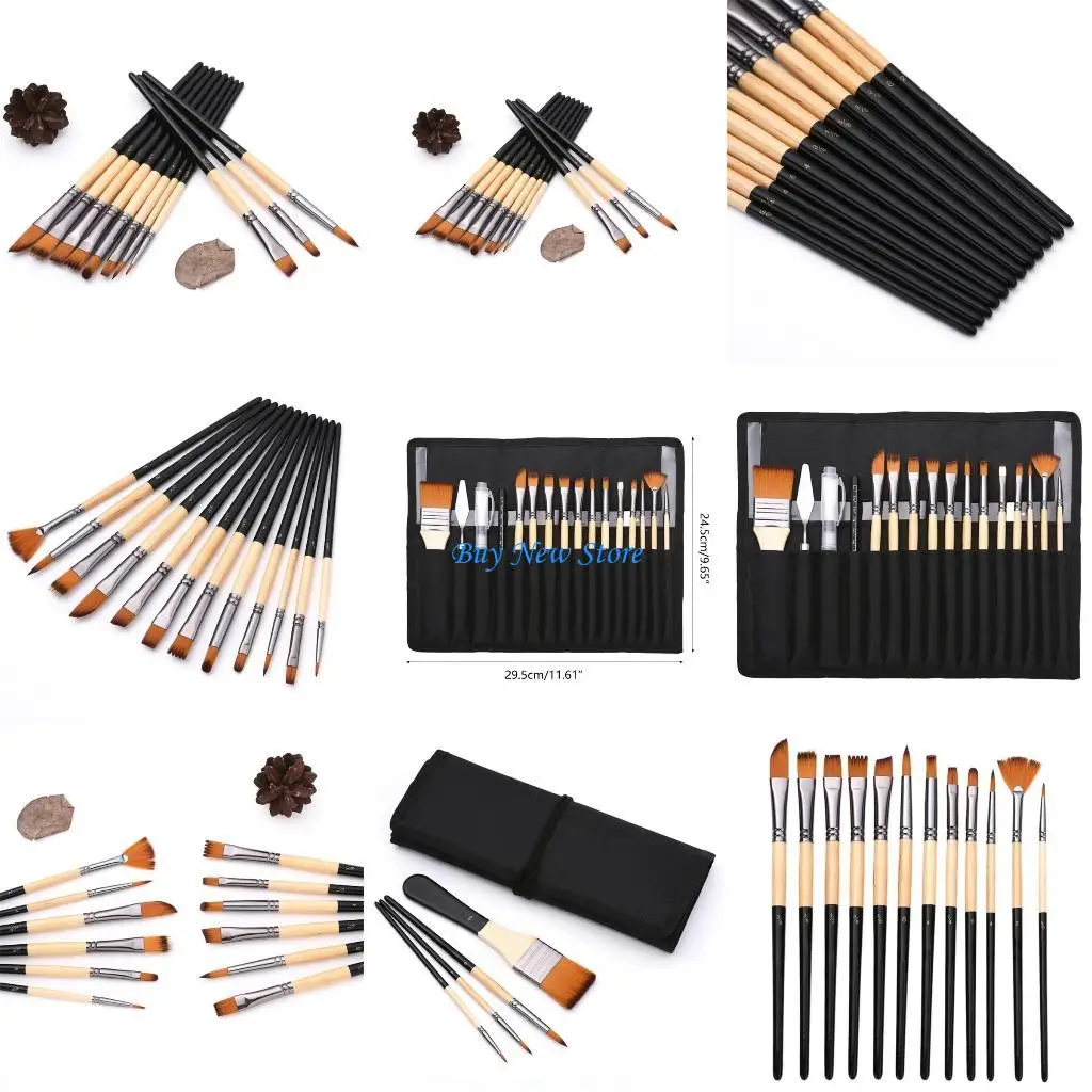 

20CE Nylon Paint Brush Perfect for Oil Acrylic Watercolor Painting