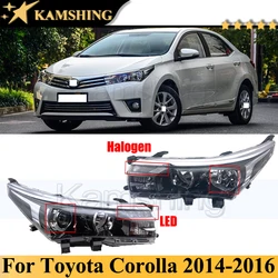 Kamshing LHD Halogen or LED Front Bumper Head Light Head Lamp For Toyota Corolla 2014-2016 Head Light Headlamp Front Turn Light