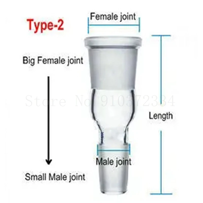 Lab Female and Male Connecting Glass Joint Glass Adapter with 24*19/19*14/29*24/19*24/24*29 for Laboratory Supplies